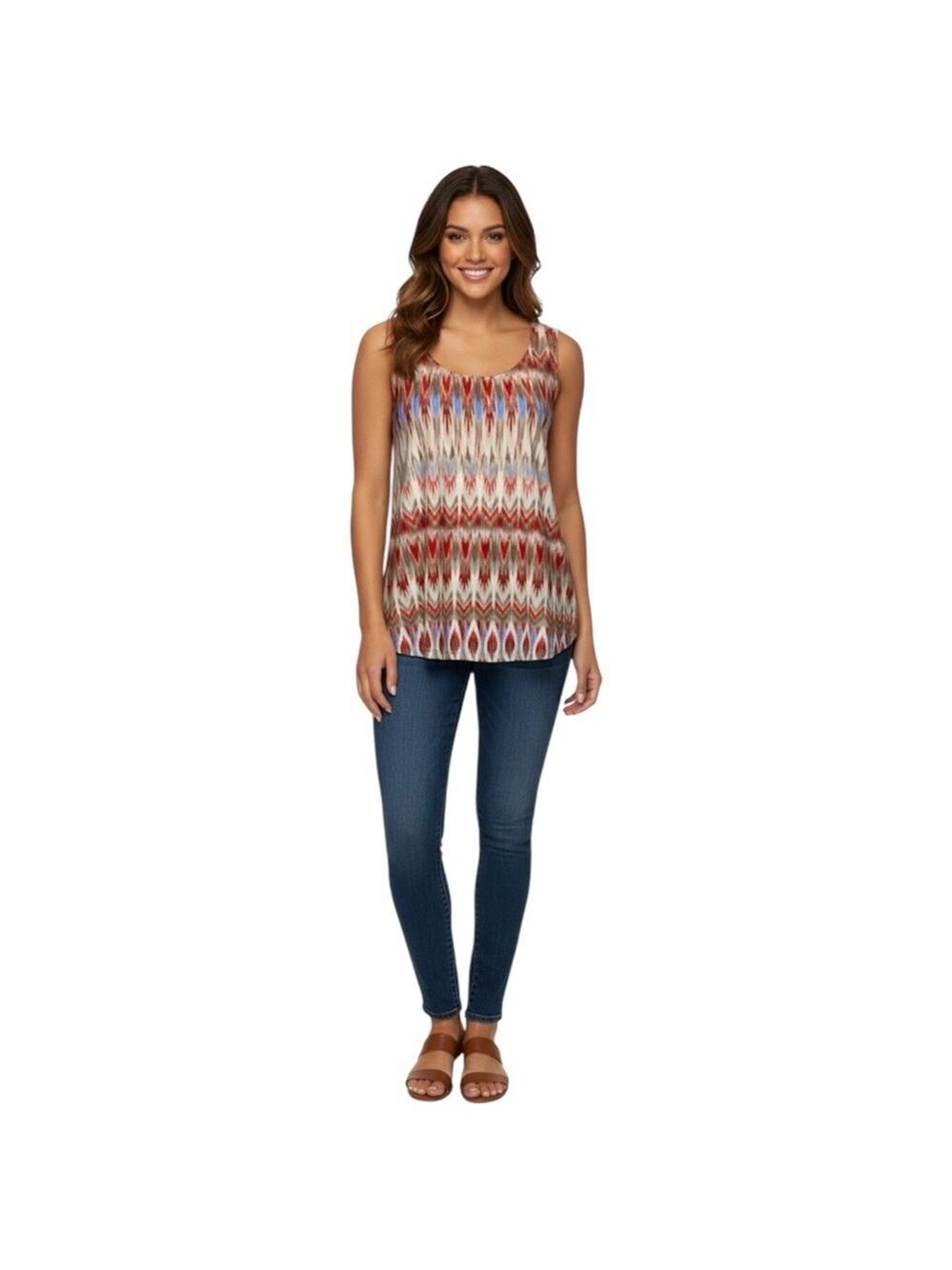 EASYWEAR by Chico’s Size 3 (L 16) Multi-color Sleeveless Blouse